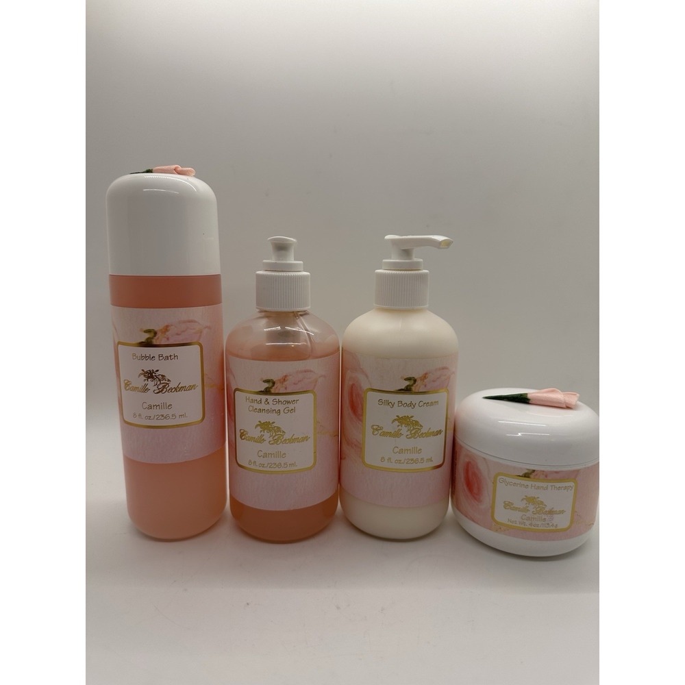 Camille Beckman Camille‎ Set Lotion Bubble Bath Cleansing Gel Hand Cream 4pc